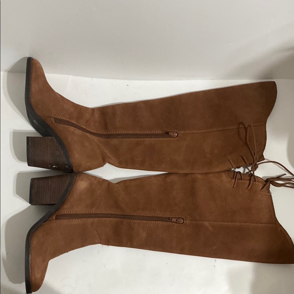 Lucky Brand Pembe Brown Leather Over the Knee Riding Boots Women's Size 6.5 M - Picture 4 of 13